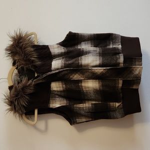 Faux fur Flannel vest/jacket